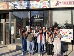 GYC outside of Art Not Shame in Guelph, to host their Youth Showcase to end Youth Week 2025.